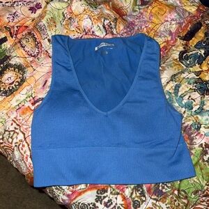 Forever 21 Blue Ribbed Crop Top